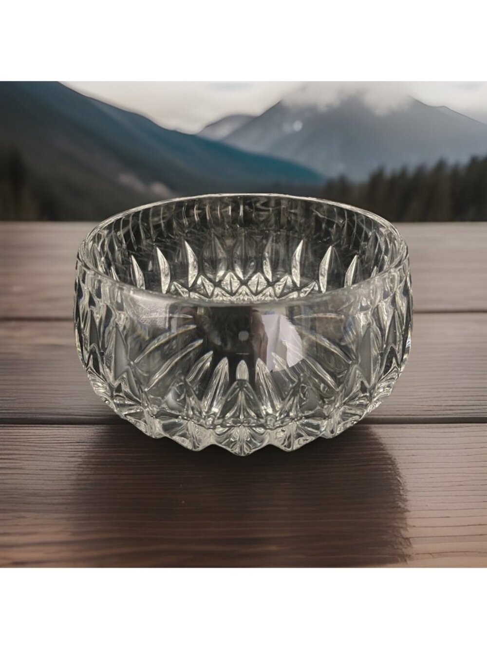 Vintage Gorham Althea Cut Lead Crystal Fruit Bowl Geometric Design 6 In Glam